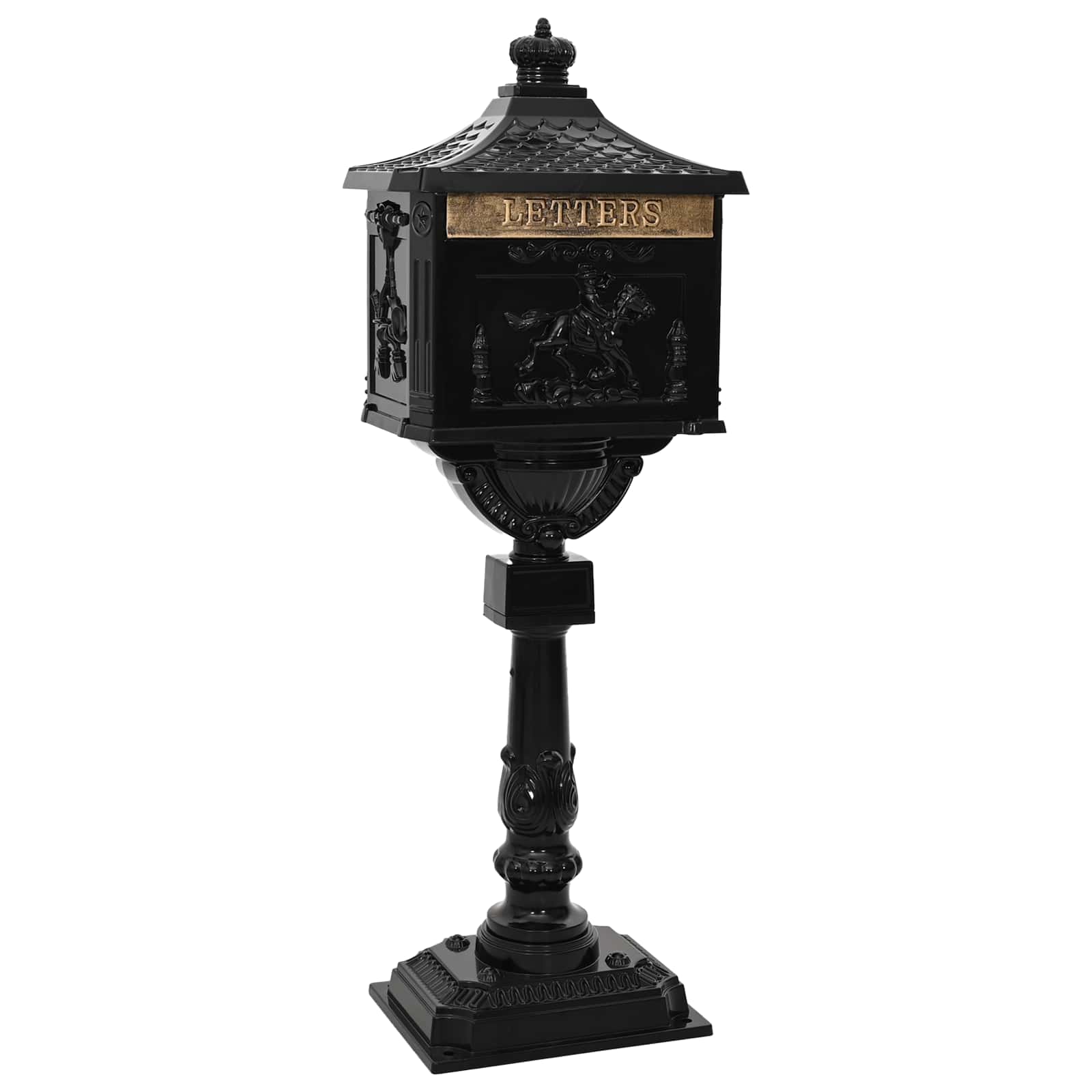 Stojeći sandučić Crna 42,5 x 29,5 x 117 cm Liveni aluminij
