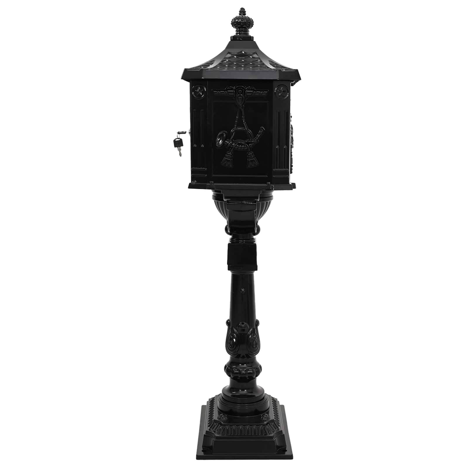 Stojeći sandučić Crna 42,5 x 29,5 x 117 cm Liveni aluminij