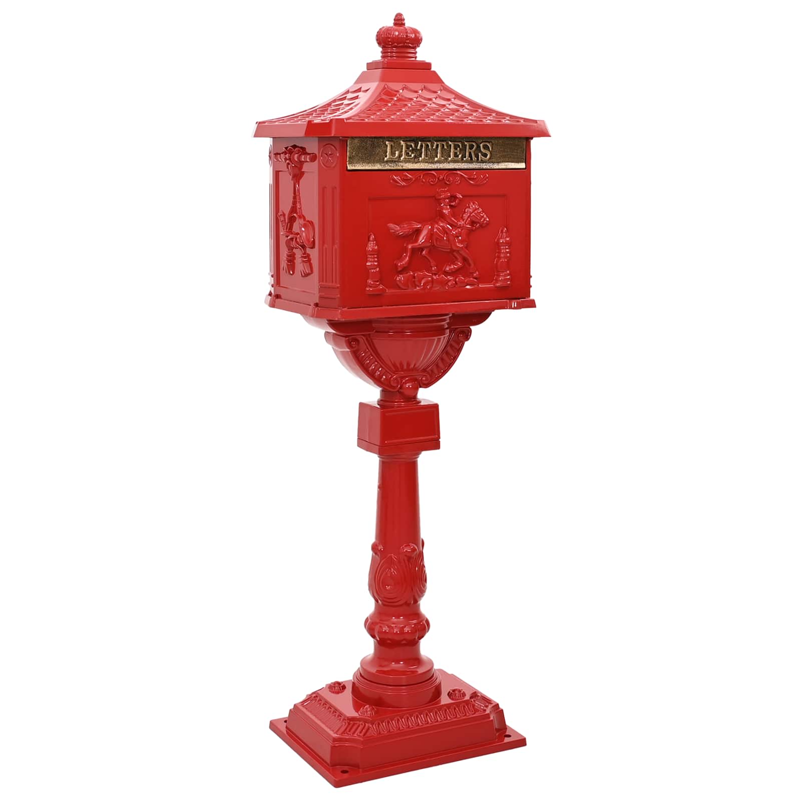 Stojeći sandučić Crvena 42,5 x 29,5 x 117 cm Liveni aluminij