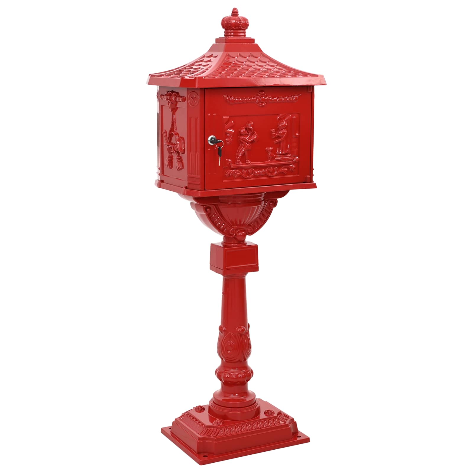 Stojeći sandučić Crvena 42,5 x 29,5 x 117 cm Liveni aluminij