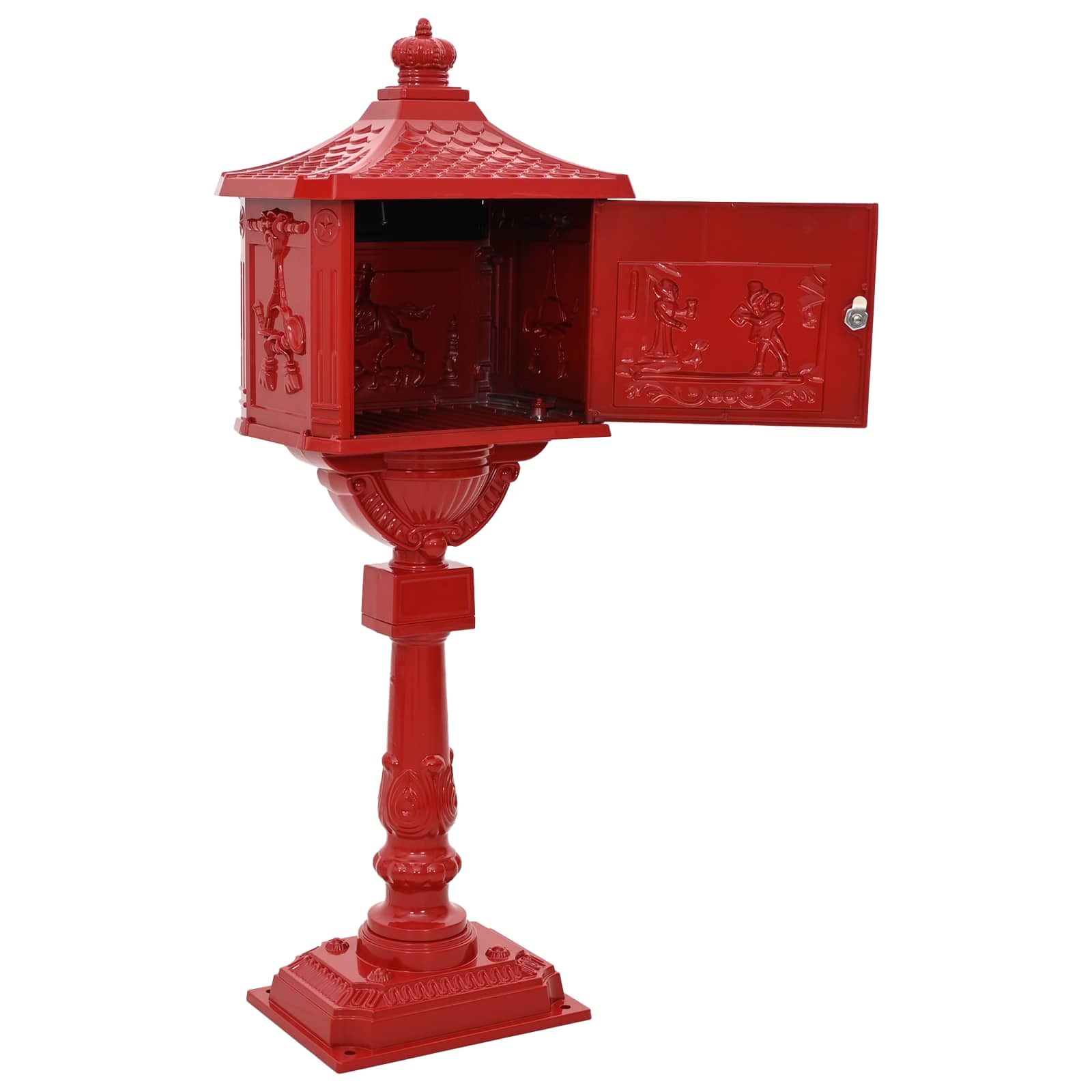 Stojeći sandučić Crvena 42,5 x 29,5 x 117 cm Liveni aluminij