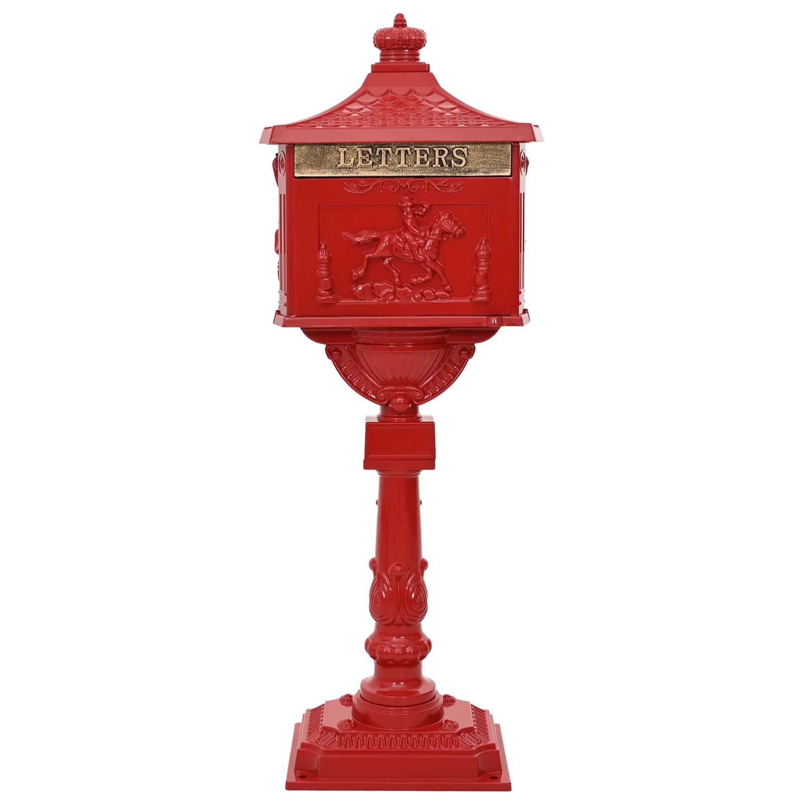 Stojeći sandučić Crvena 42,5 x 29,5 x 117 cm Liveni aluminij