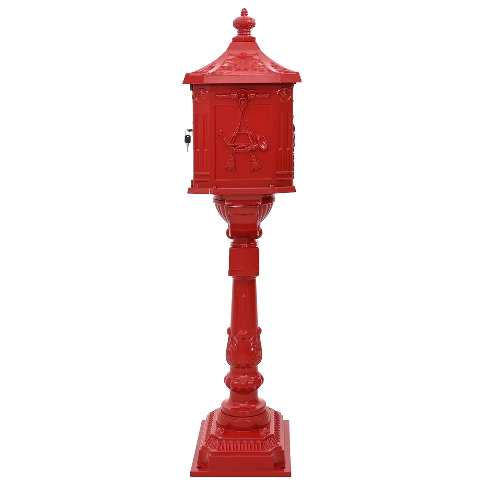 Stojeći sandučić Crvena 42,5 x 29,5 x 117 cm Liveni aluminij