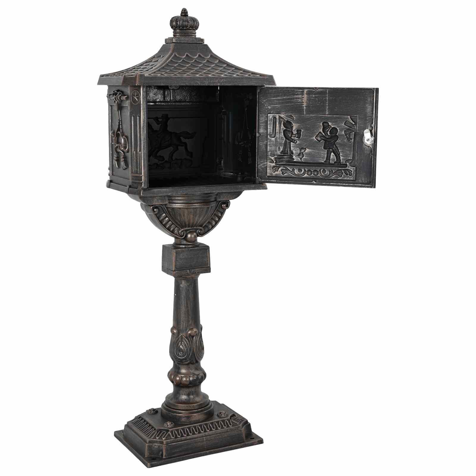 Stojeći sandučić Bronzana 42,5 x 29,5 x 117 cm Liveni aluminij