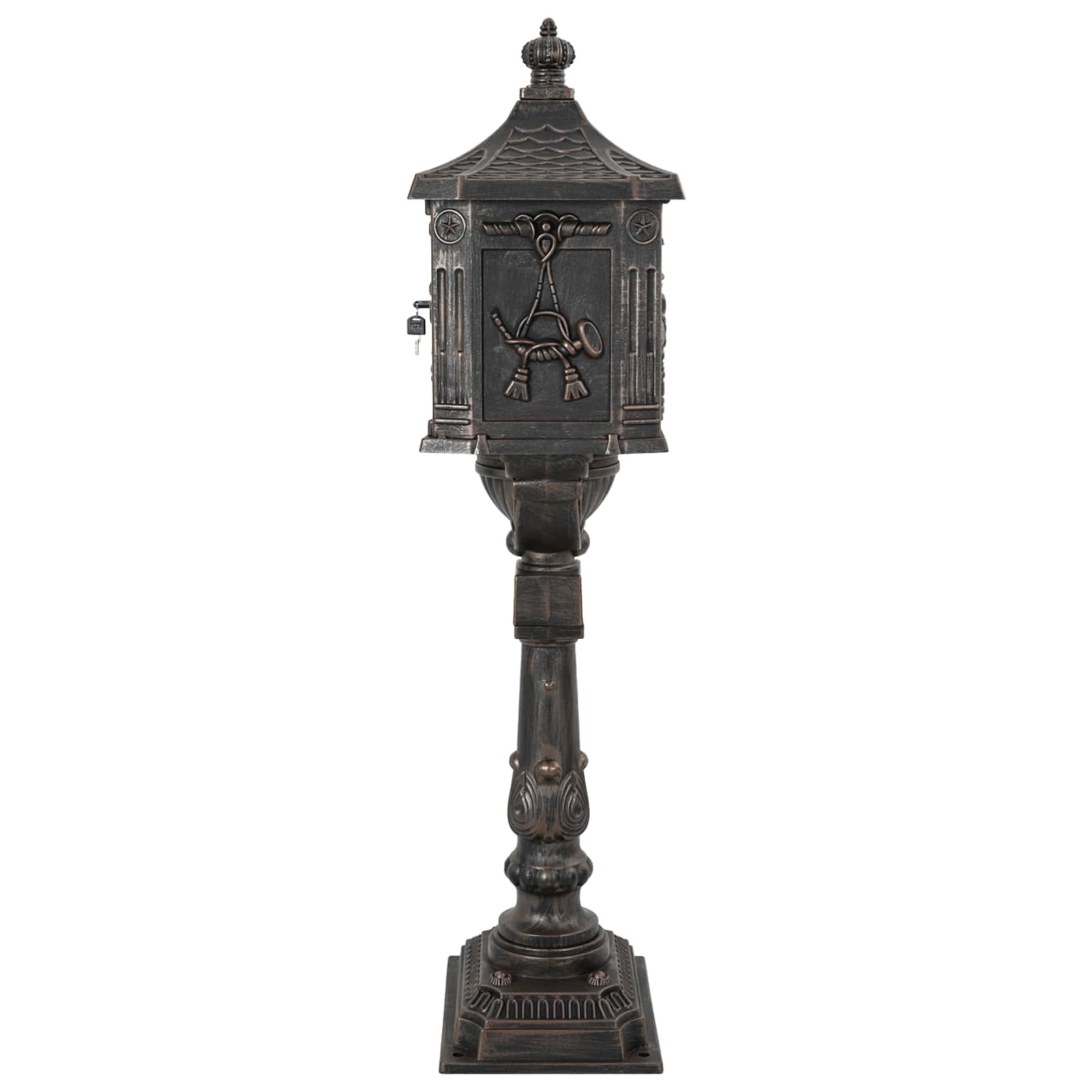 Stojeći sandučić Bronzana 42,5 x 29,5 x 117 cm Liveni aluminij