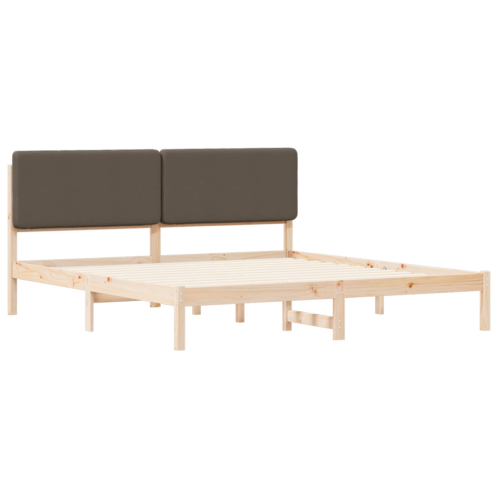 Krevetni okvir s tapiciranim uzglavljem Sivo-smeđa 200 x 200 cm
