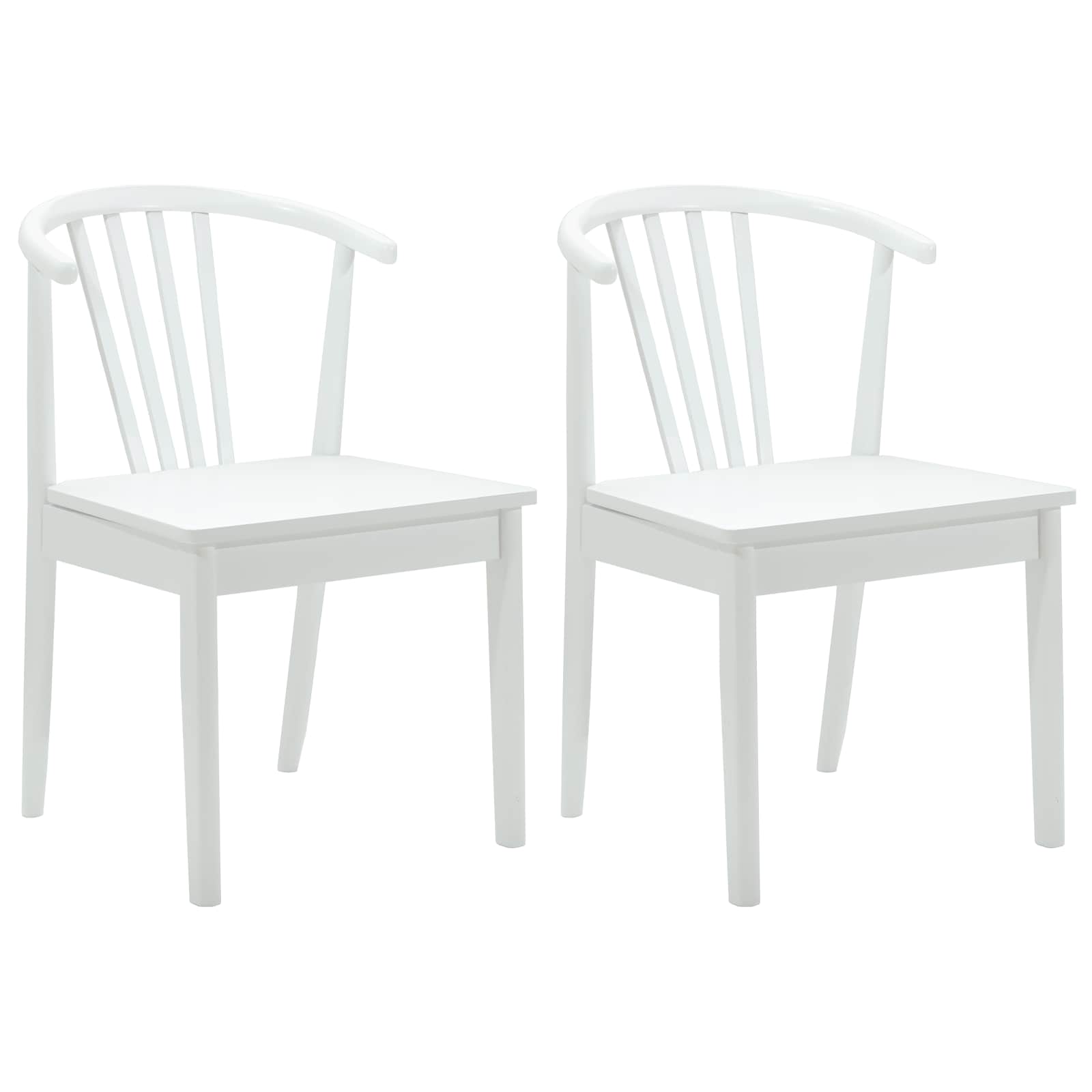 Stolac za blagovanje 2 pcs Bijelo Čvrsto drvo