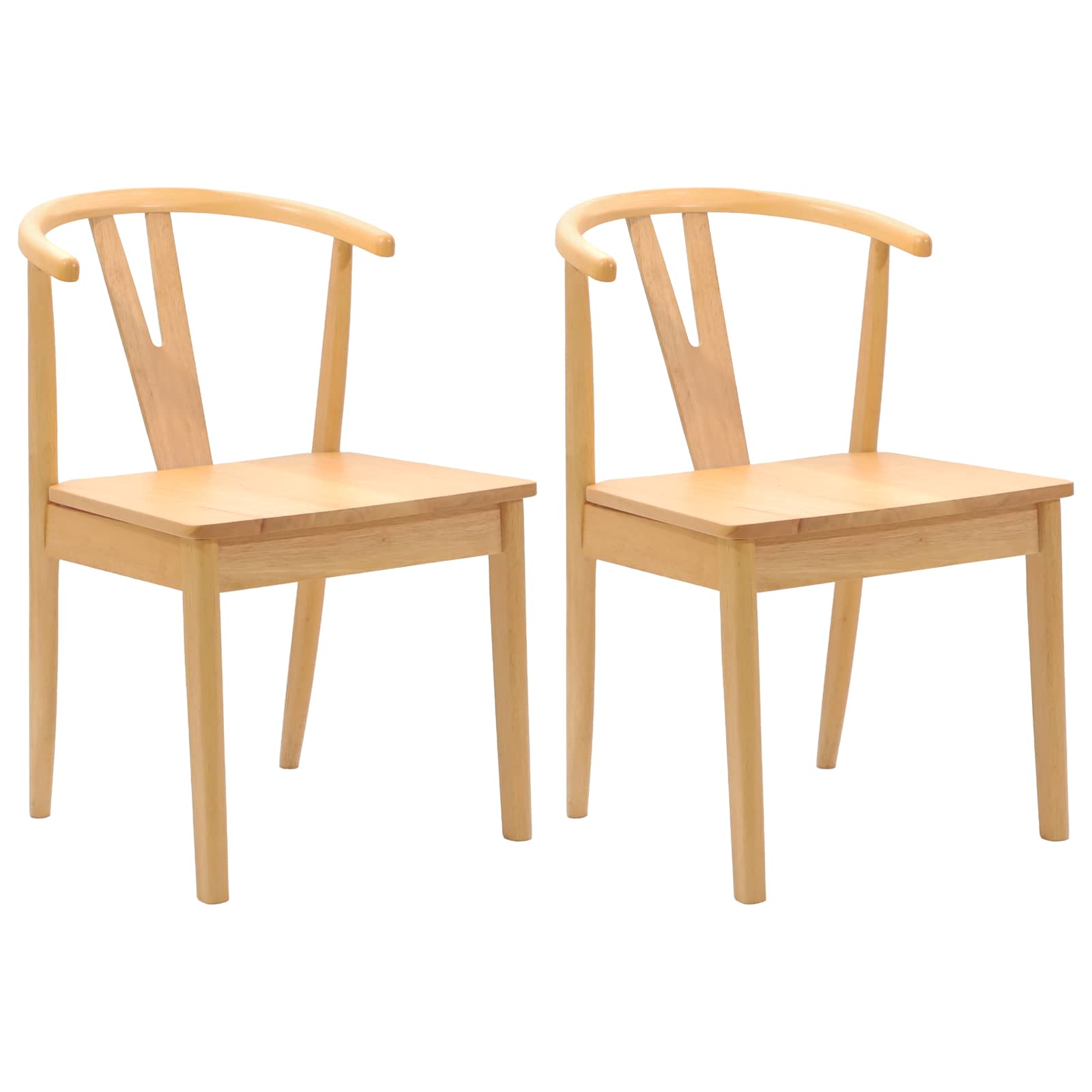 Stolac za blagovanje 2 pcs Prirodna Čvrsto drvo od gume