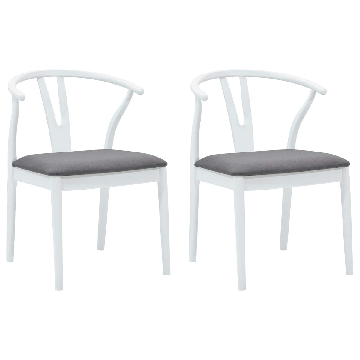 Stolac za blagovanje 2 pcs Bijela i siva Čvrsto drvo od gume