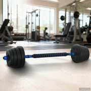 2-u-1 set bučica i olimpijske šipke 30 kg Crna i Plava