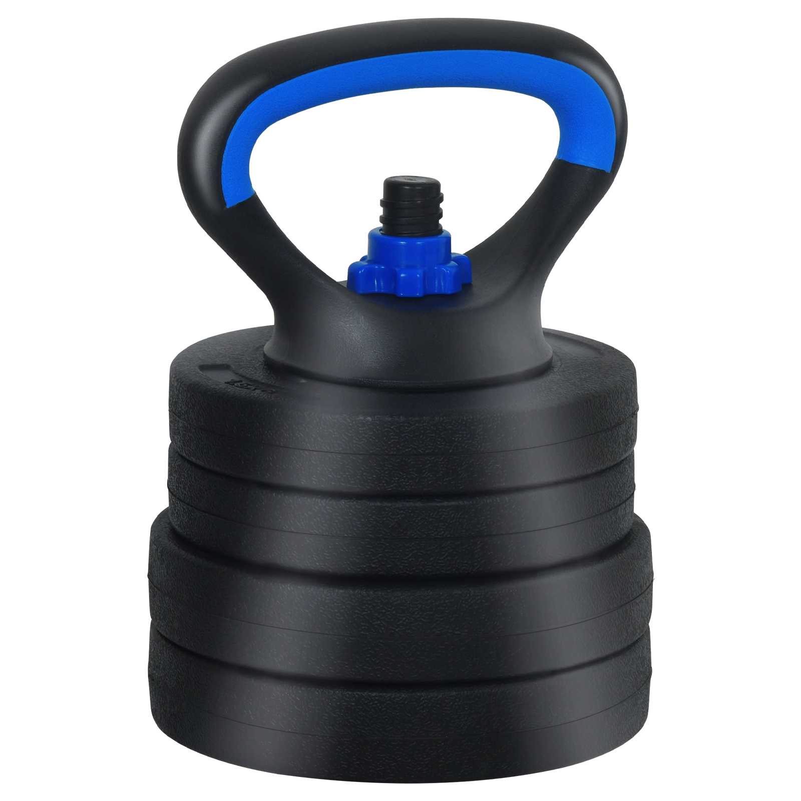4-u-1 set bučica, brojčana i kettlebell 20 kg Crna i Plava