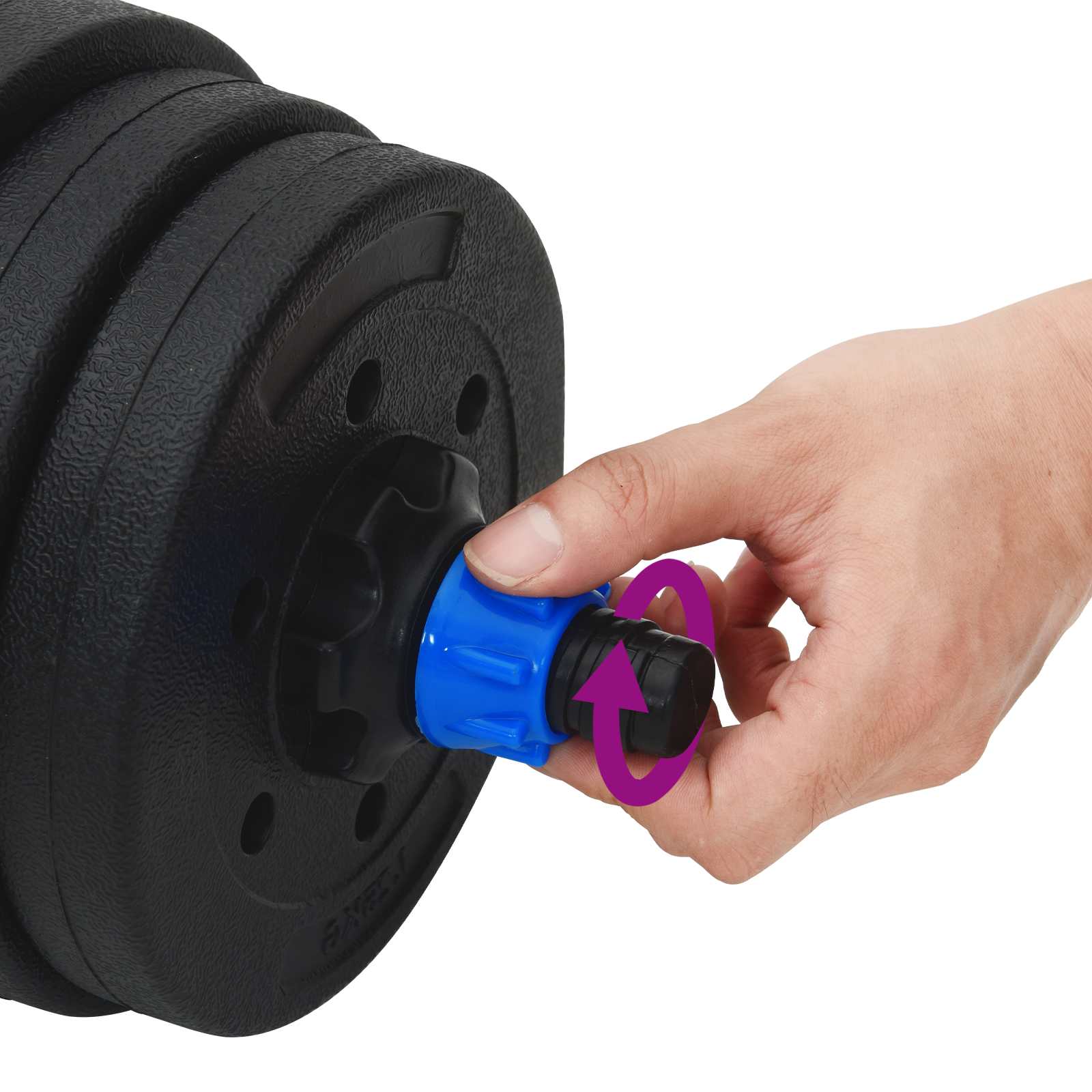 4-u-1 set bučica, brojčana i kettlebell 20 kg Crna i Plava