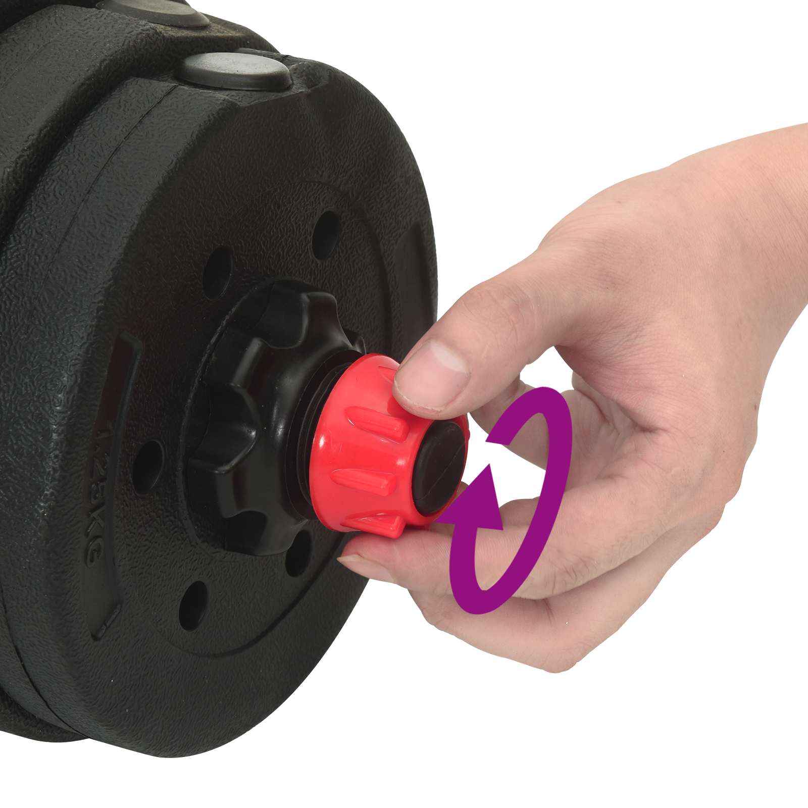4-u-1 set bučica, brojčana i kettlebell 30 kg Crna i crvena
