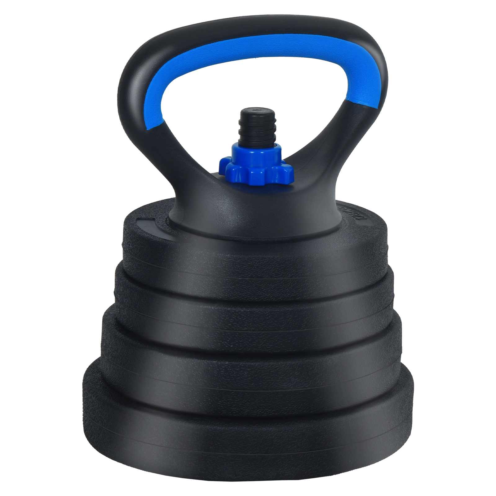 4-u-1 set bučica, brojčana i kettlebell 30 kg Crna i Plava