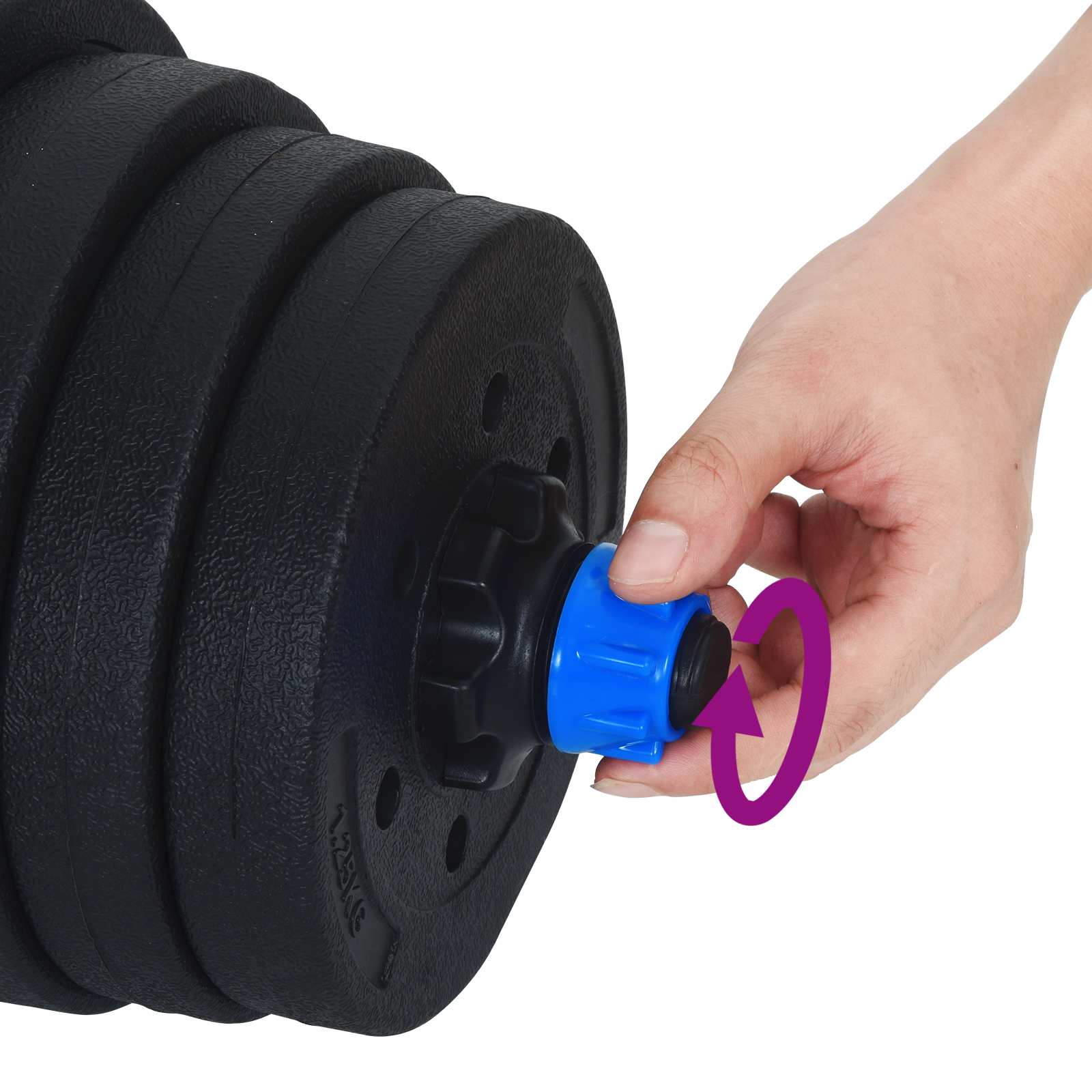 4-u-1 set bučica, brojčana i kettlebell 30 kg Crna i Plava