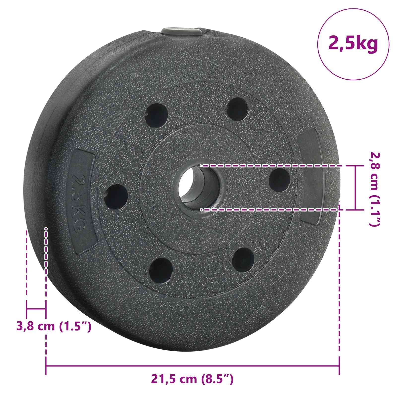 Težinske ploče 4 pcs 10 kg Crna Cement i pijesak od željeza