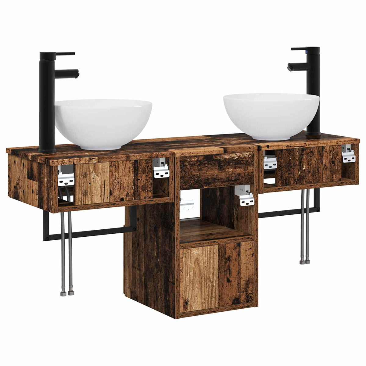 Set namještaja za kupaonicu 3 kom. Staro drvo Konstruirano drvo Smeđa 40 x 35 x 56 cm