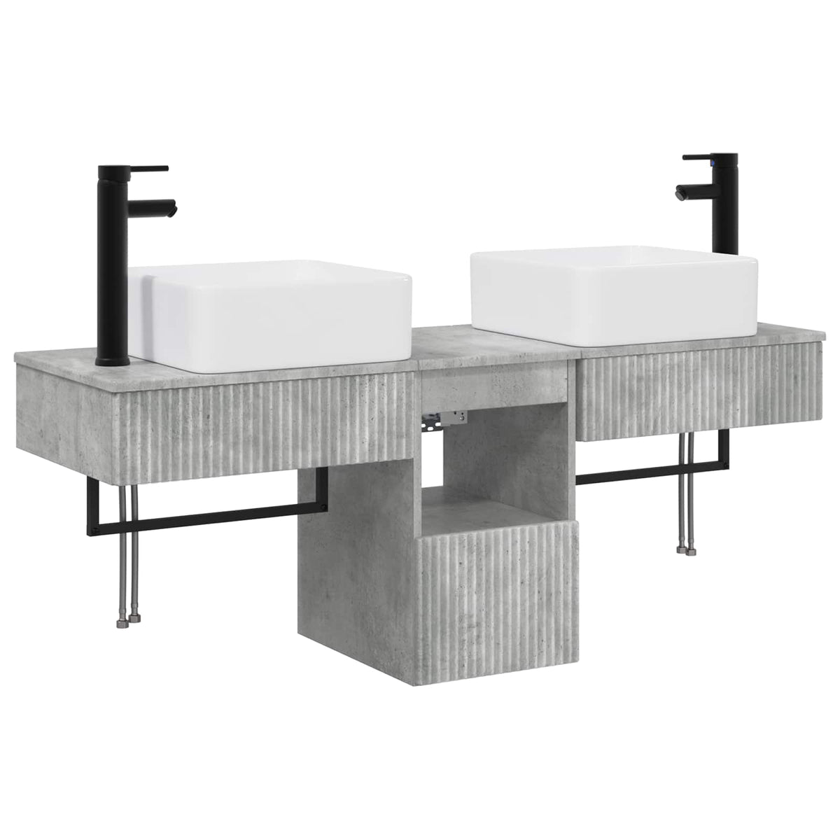 Set namještaja za kupaonicu 3 kom. Betonska siva 50 x 41 x 56 cm