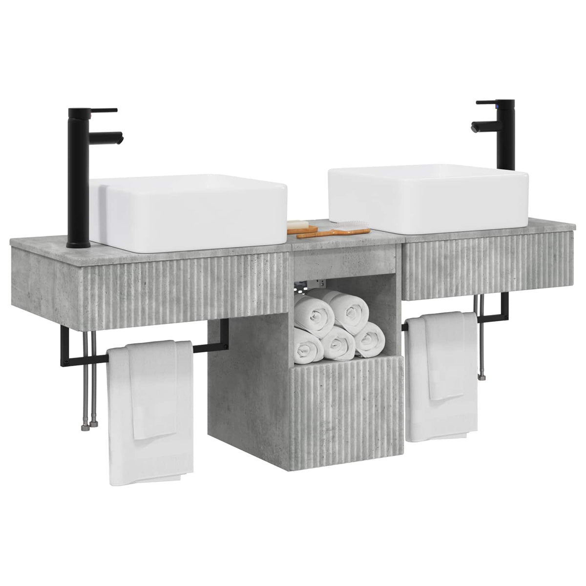 Set namještaja za kupaonicu 3 kom. Betonska siva 50 x 41 x 56 cm