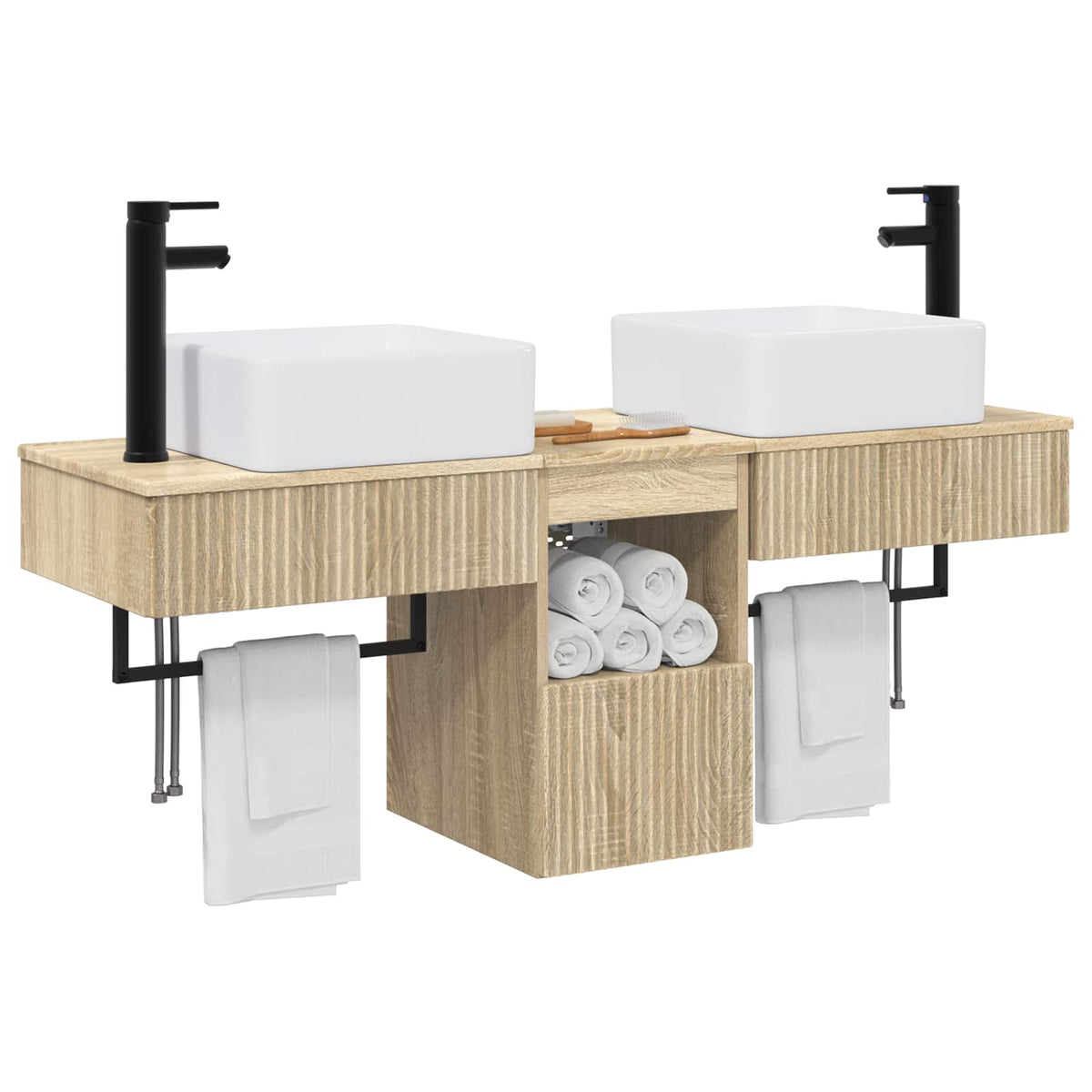 Set ormarića za kupaonicu 3 kom. Hrast sonoma 53 x 35 x 39 cm