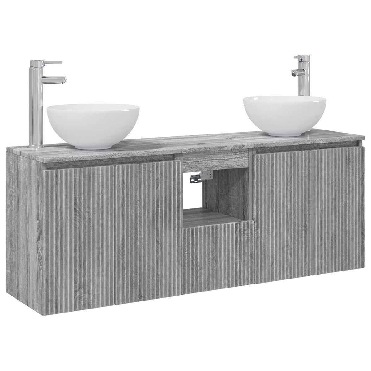 Set ormarića za kupaonicu 3 kom. Siva Sonoma 129 x 41 x 80 cm