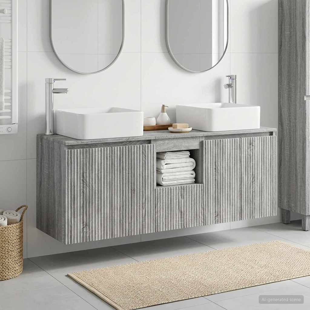 Set ormarića za kupaonicu 3 kom. Siva Sonoma 49,5 x 41 x 63 cm
