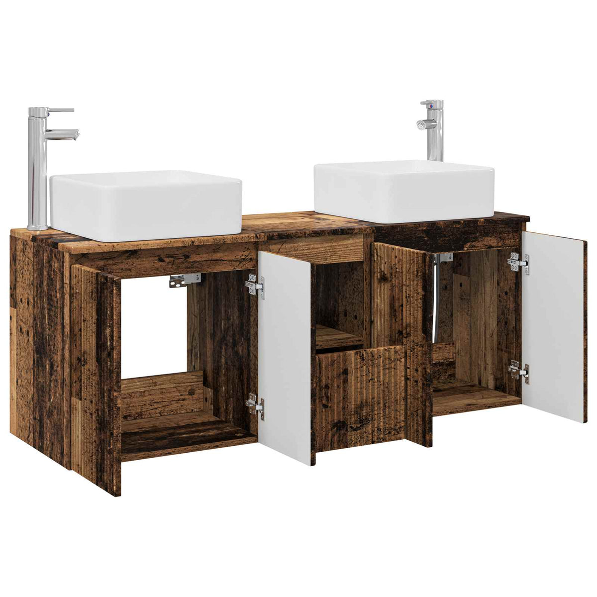 Set ormarića za kupaonicu 3 kom. Staro drvo 53 x 35 x 63 cm