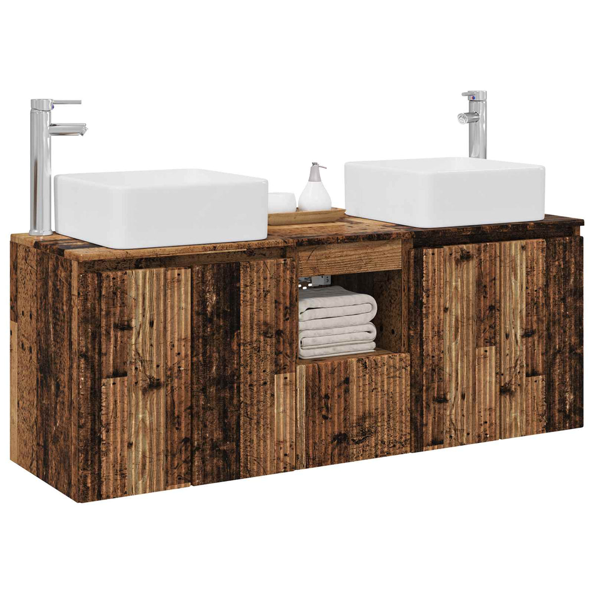 Set ormarića za kupaonicu 3 kom. Staro drvo 53 x 35 x 63 cm