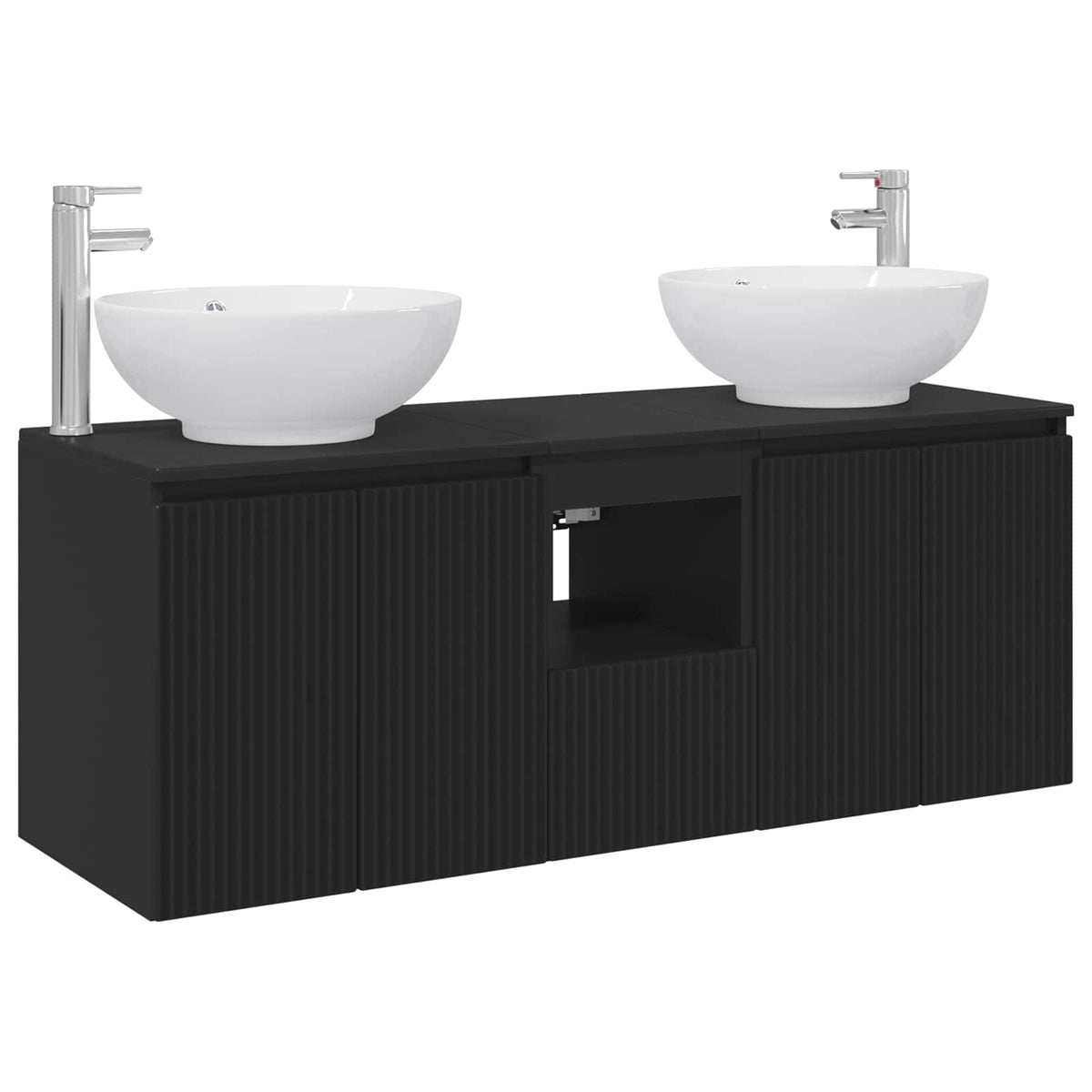 Set ormarića za kupaonicu 3 kom. Crna 49,5 x 44,5 x 65 cm