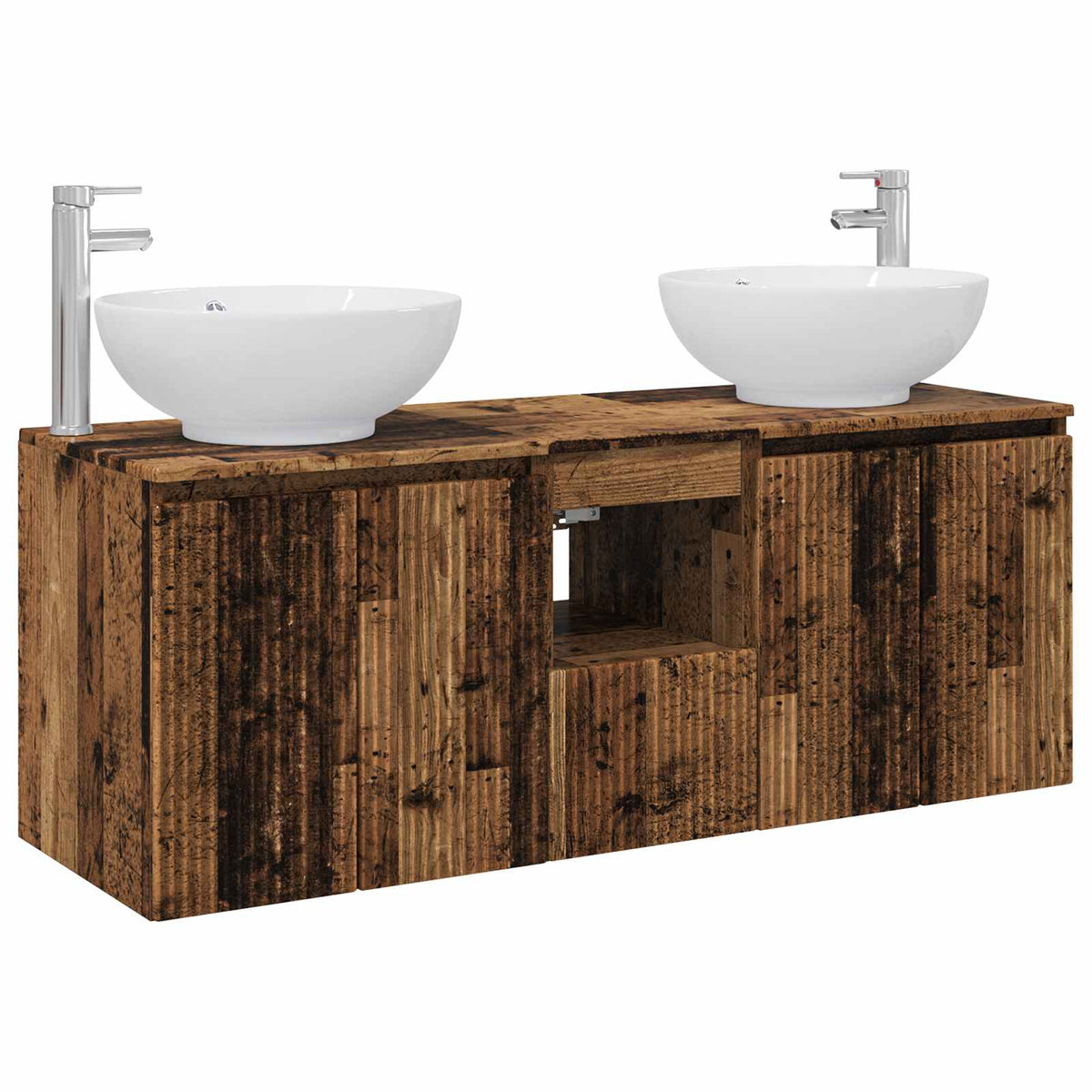 Set ormarića za kupaonicu 3 kom. Staro drvo 49,5 x 44,5 x 65 cm