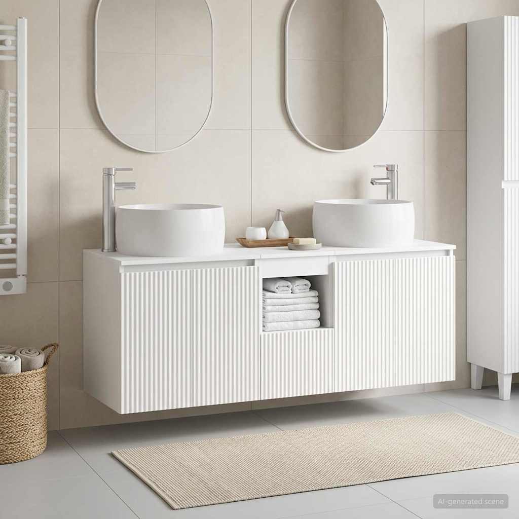 Set ormarića za kupaonicu 3 kom. Bijela 49,5 x 44,5 x 66 cm