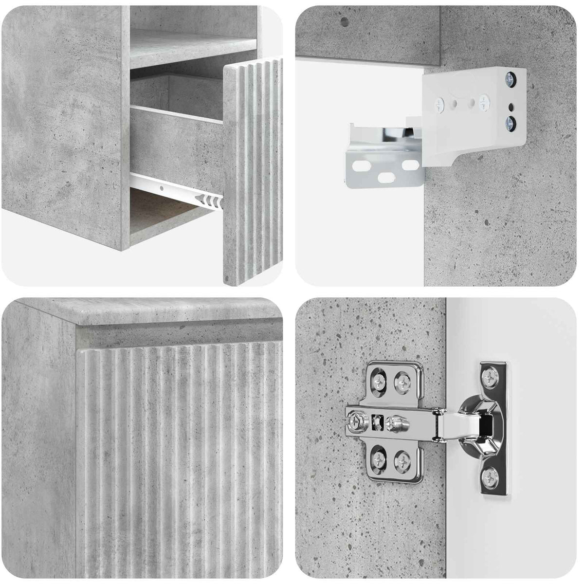 Set ormarića za kupaonicu 3 kom. Betonska siva 49,5 x 44,5 x 66 cm