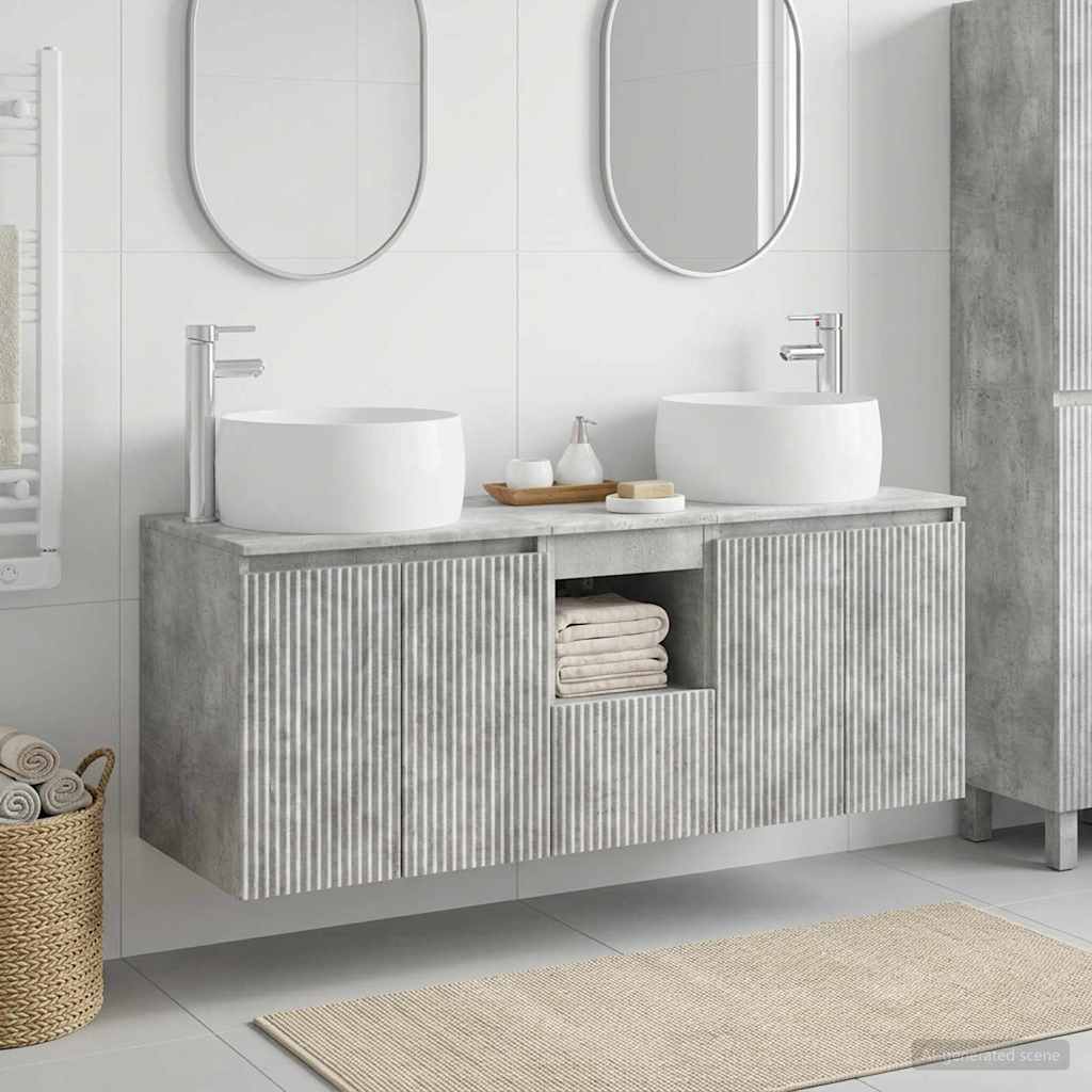 Set ormarića za kupaonicu 3 kom. Betonska siva 49,5 x 44,5 x 66 cm