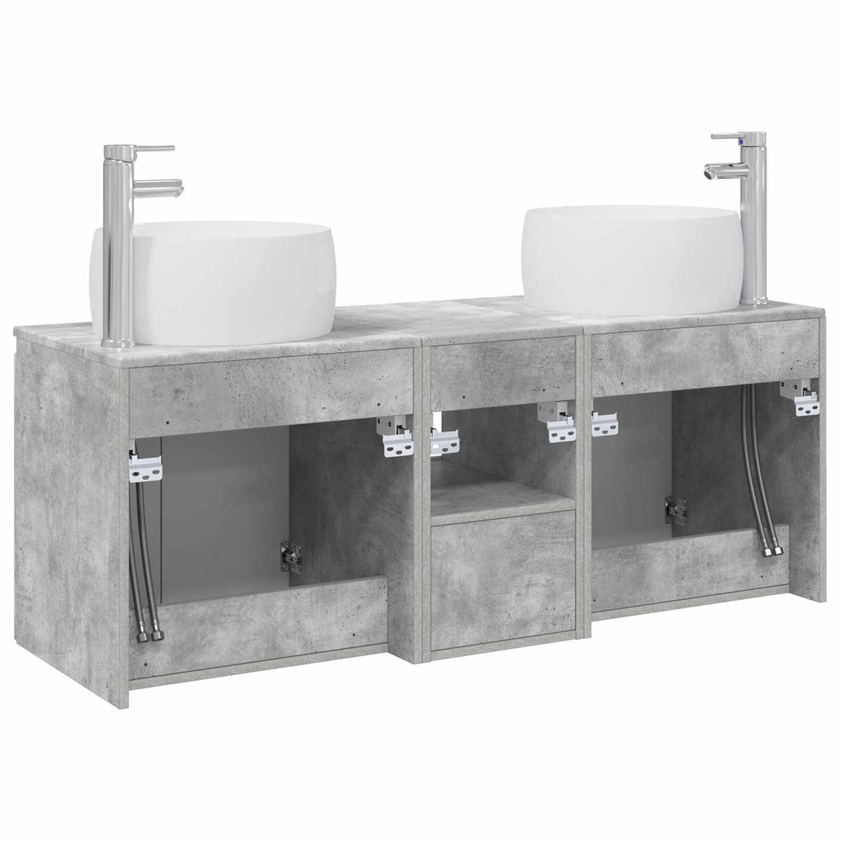 Set ormarića za kupaonicu 3 kom. Betonska siva 49,5 x 44,5 x 66 cm