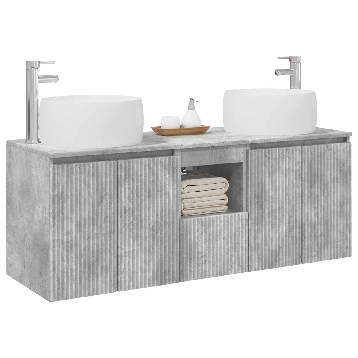 Set ormarića za kupaonicu 3 kom. Betonska siva 49,5 x 44,5 x 66 cm