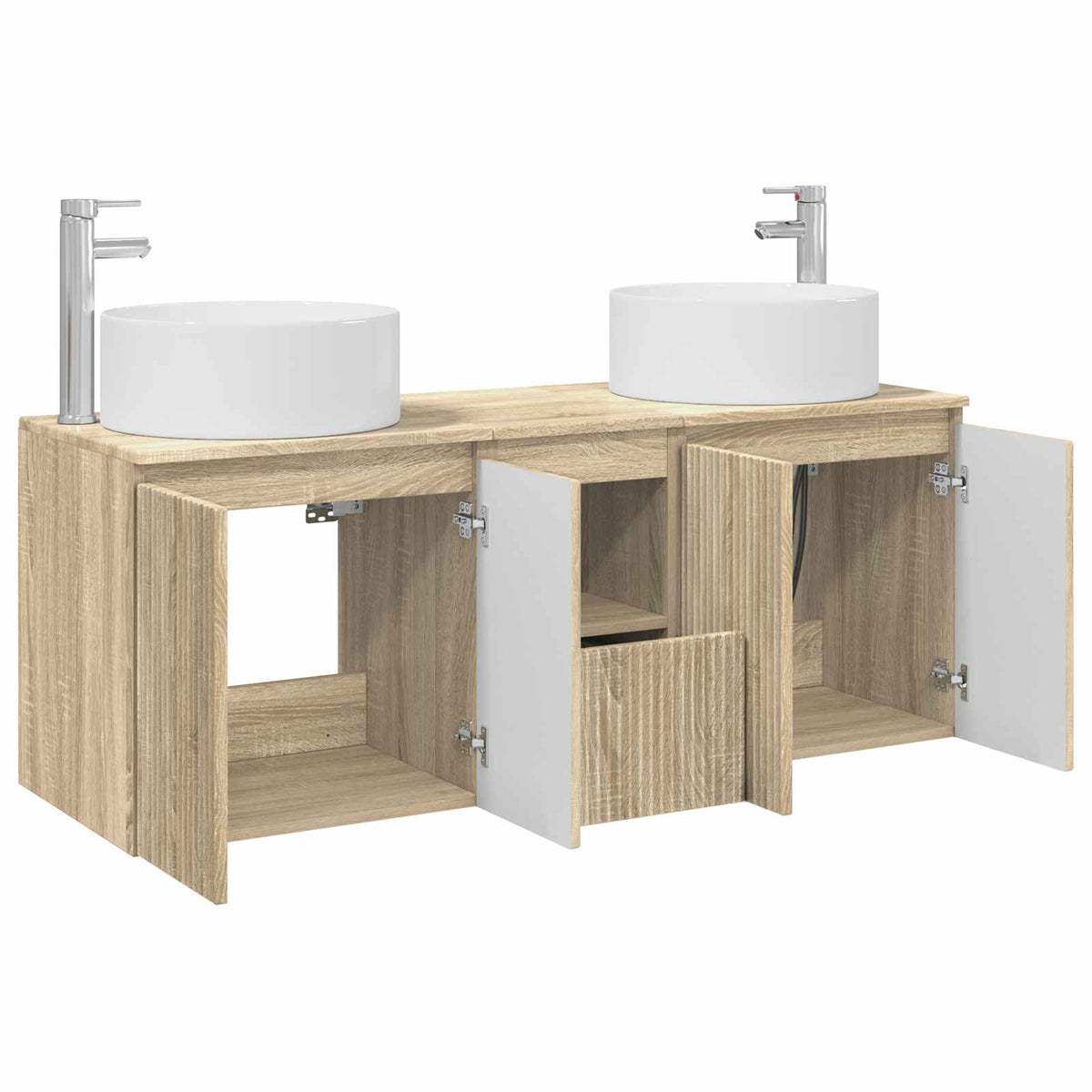 Set ormarića za kupaonicu 3 kom. Hrast sonoma Smeđa 49,5 x 44,5 x 65,5 cm