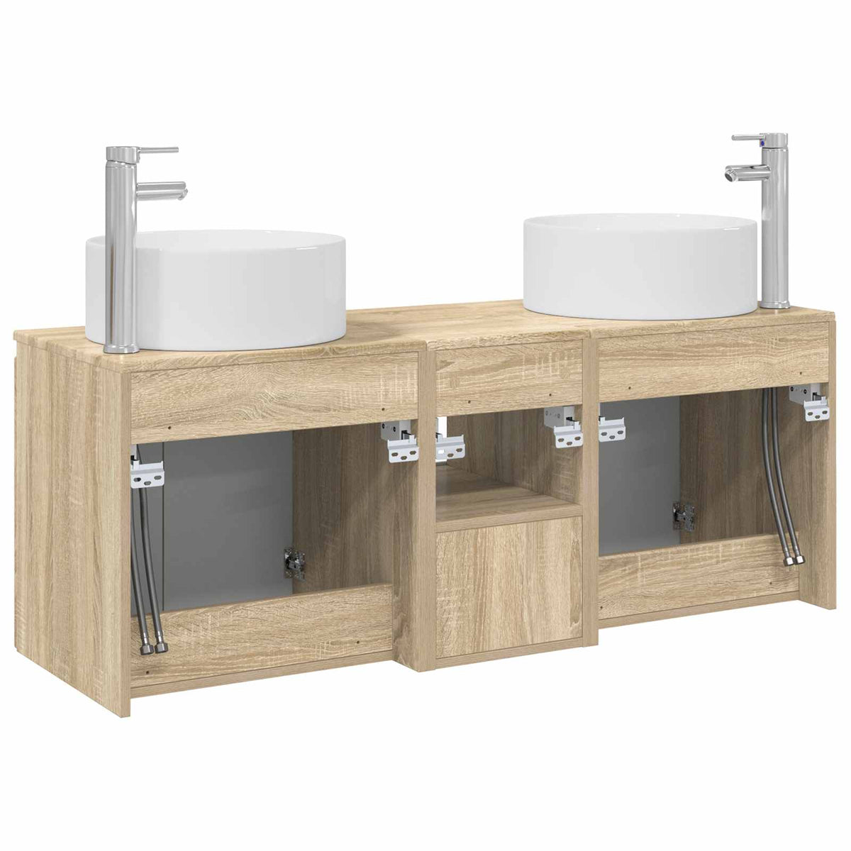 Set ormarića za kupaonicu 3 kom. Hrast sonoma Smeđa 49,5 x 44,5 x 65,5 cm