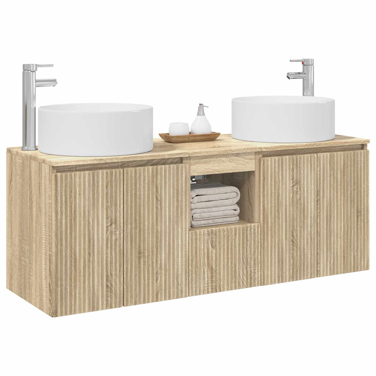 Set ormarića za kupaonicu 3 kom. Hrast sonoma Smeđa 49,5 x 44,5 x 65,5 cm
