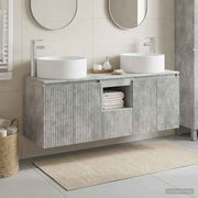 Set ormarića za kupaonicu 3 kom. Betonska siva 49,5 x 44,5 x 65,5 cm