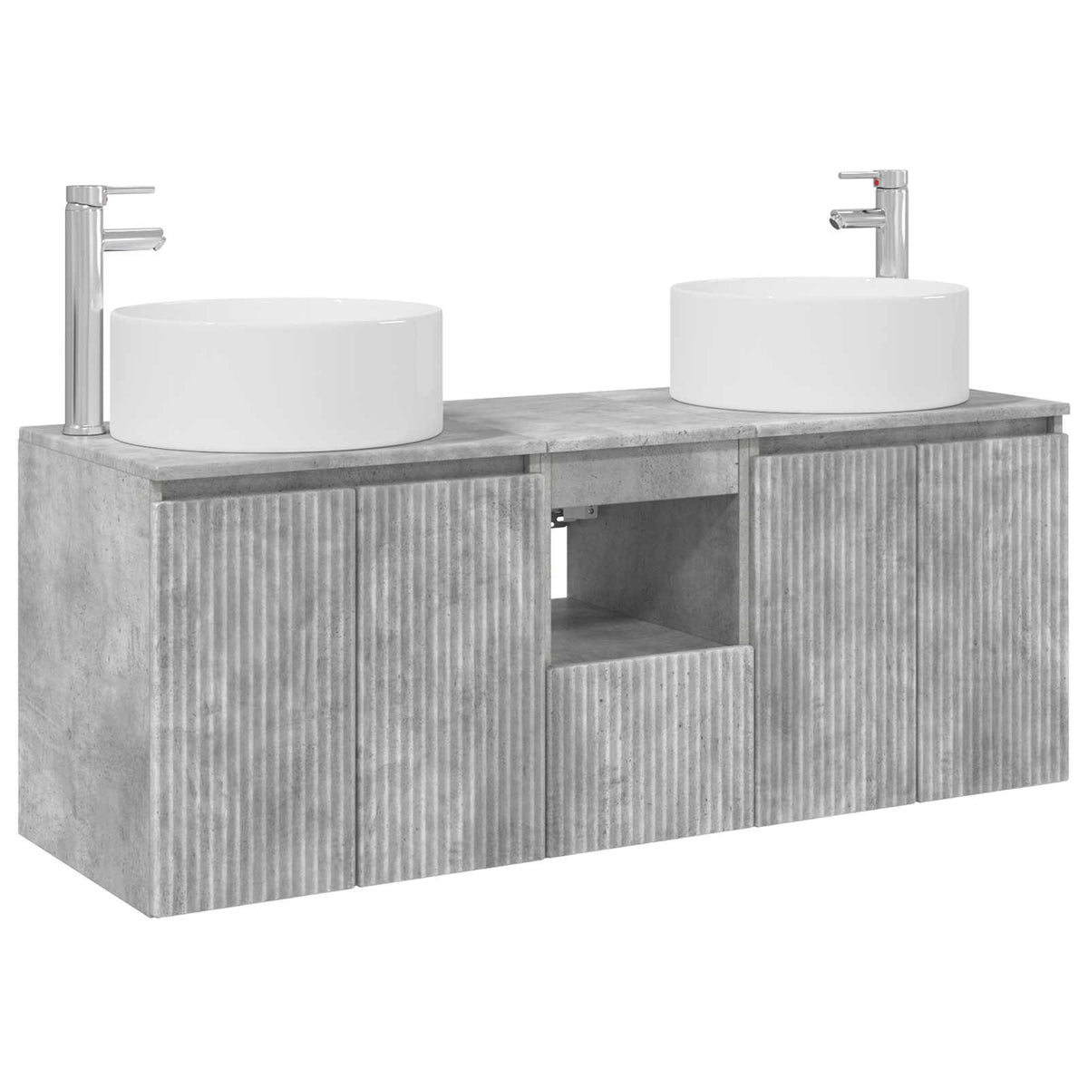 Set ormarića za kupaonicu 3 kom. Betonska siva 49,5 x 44,5 x 65,5 cm