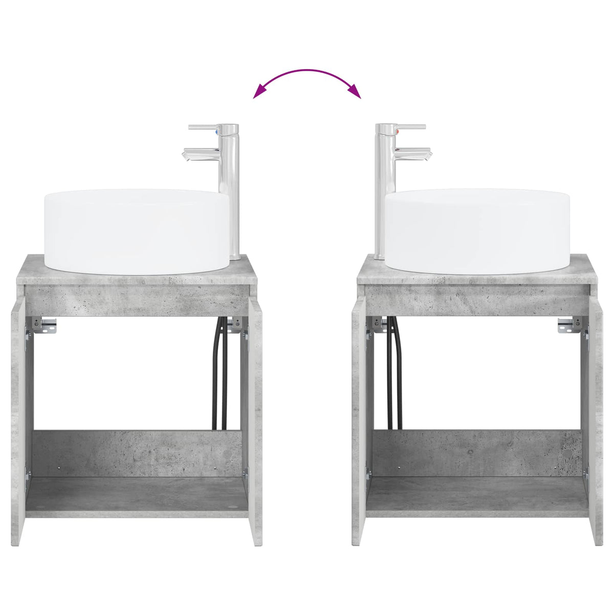 Set ormarića za kupaonicu 3 kom. Betonska siva 49,5 x 44,5 x 65,5 cm