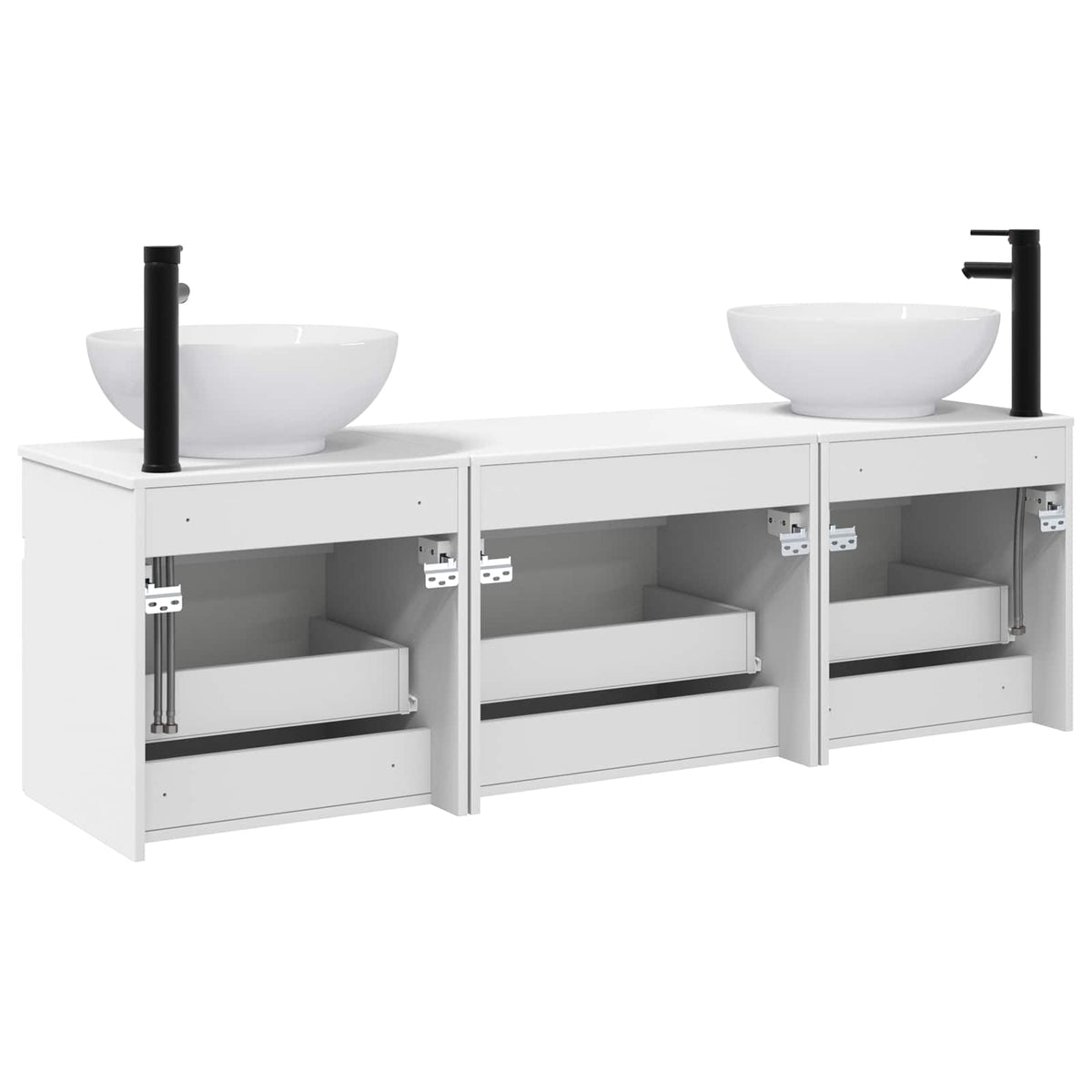 Set ormarića za kupaonicu 3 kom. Bijela 49 x 44,5 x 66,5 cm