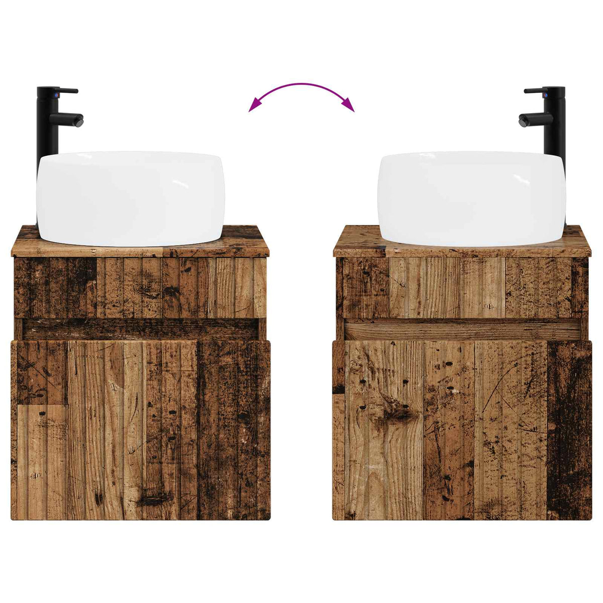 Set ormarića za kupaonicu 3 kom. Staro drvo 49 x 44,5 x 66 cm