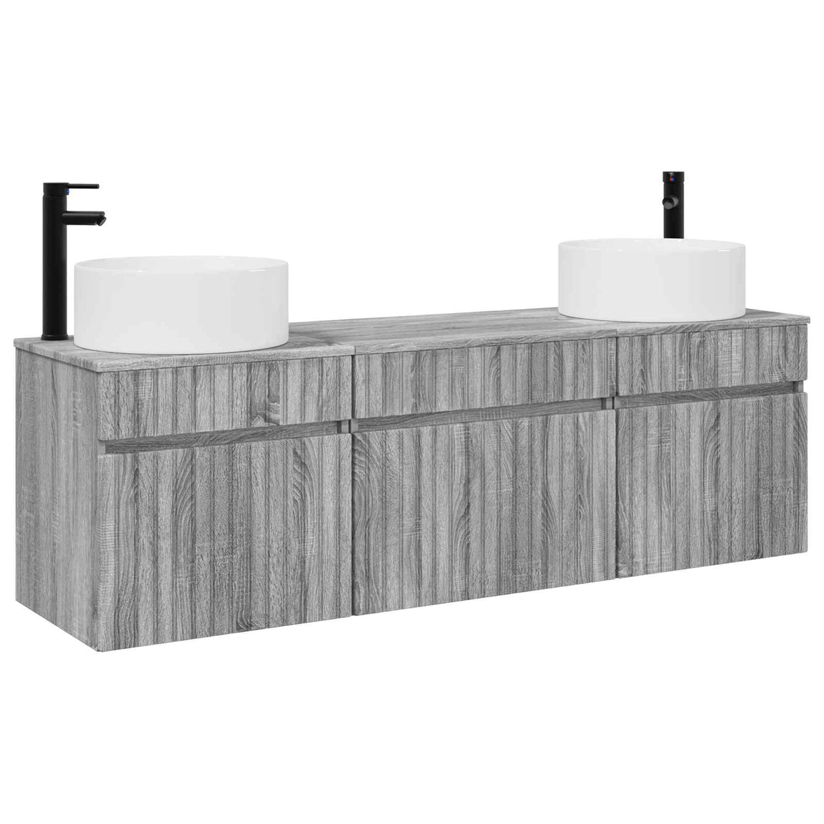 Set ormarića za kupaonicu 3 kom. Siva Sonoma 49 x 44,5 x 65,5 cm