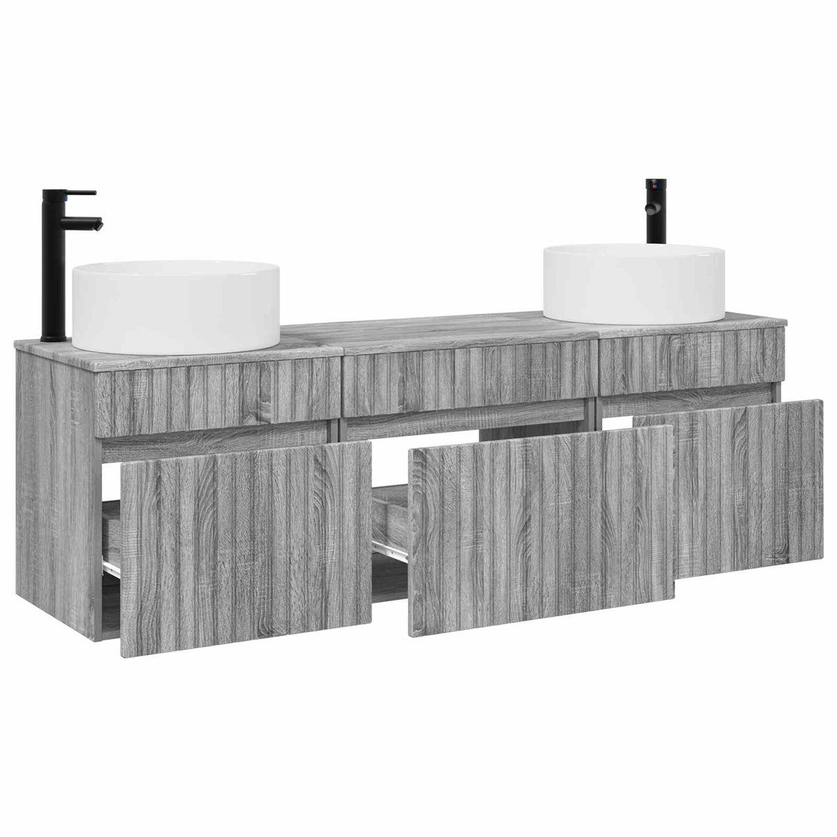 Set ormarića za kupaonicu 3 kom. Siva Sonoma 49 x 44,5 x 65,5 cm