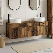 Set ormarića za kupaonicu 3 kom. Staro drvo 49 x 44,5 x 65,5 cm