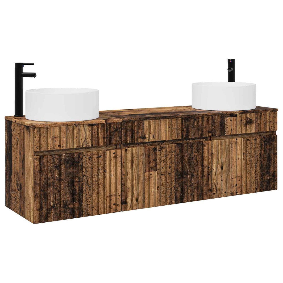 Set ormarića za kupaonicu 3 kom. Staro drvo 49 x 44,5 x 65,5 cm