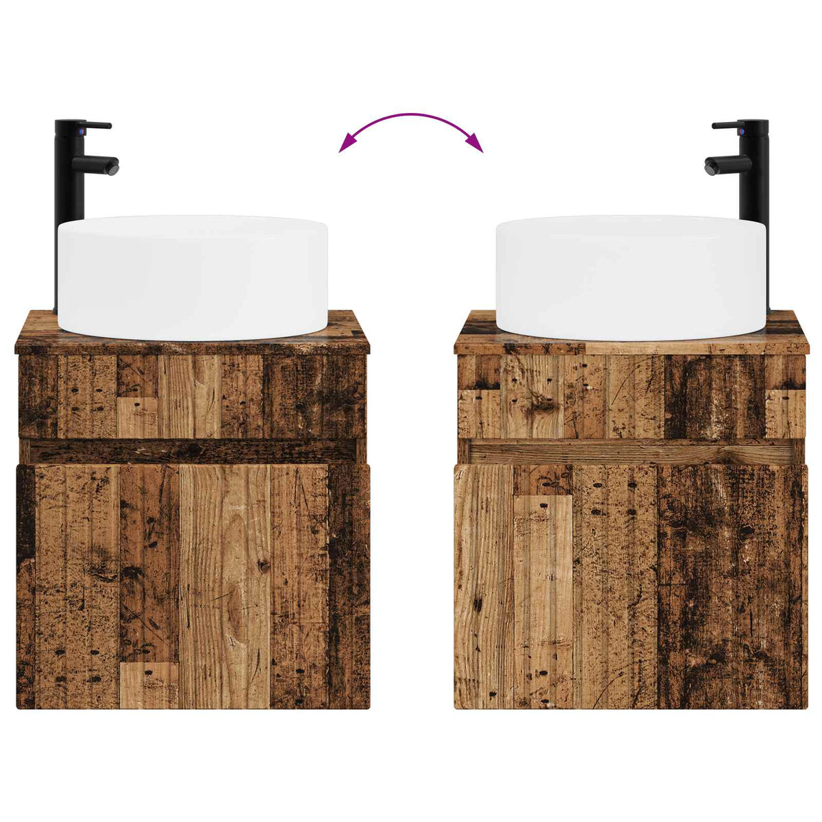 Set ormarića za kupaonicu 3 kom. Staro drvo 49 x 44,5 x 65,5 cm