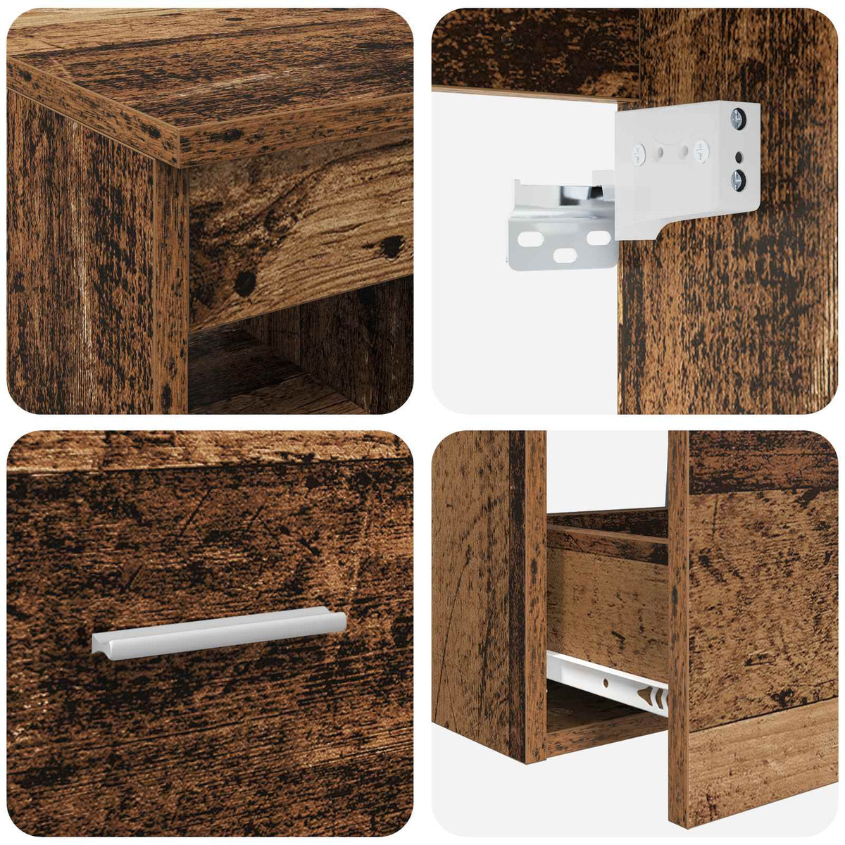 Set ormarića za kupaonicu 3 kom. Staro drvo 49,5 x 35 x 63 cm