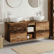 Set ormarića za kupaonicu 3 kom. Staro drvo 49,5 x 35 x 63 cm